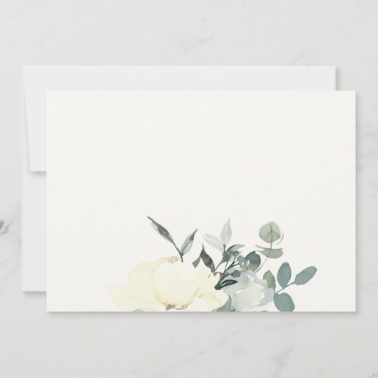 SOFT IVORY WHITE FLORA BUNCH FIRST HOLY COMMUNION BEDANKKAART (Achterkant)