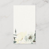 SOFT IVORY WHITE FLORAL BUNCH DISPLAY BABY SHOWER INFORMATIEKAARTJE (Achterkant)