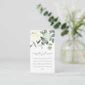 SOFT IVORY WHITE FLORAL BUNCH DISPLAY BABY SHOWER INFORMATIEKAARTJE (Staand voorkant)