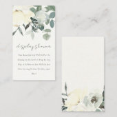 SOFT IVORY WHITE FLORAL BUNCH DISPLAY BABY SHOWER INFORMATIEKAARTJE (Voorkant / Achterkant)