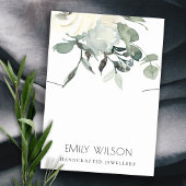 SOFT IVORY WHITE FLORAL BUNCH KETTING DISPLAY VISITEKAARTJE