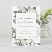 SOFT IVORY WHITE FLORAL BUNCH SWEET 16 BIRTHDAY KAART (Staand voorkant)