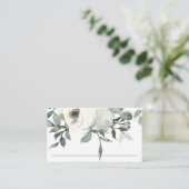 SOFT IVORY WHITE FLORAL BUNCH WEDDING PLACE CARD VISITEKAARTJE (Staand voorkant)