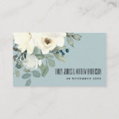 SOFT IVORY WHITE FLORAL BUNCH WEDDING PLACE CARD VISITEKAARTJE (Achterkant)