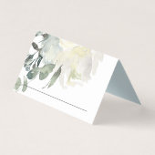 SOFT IVORY WHITE FLORAL BUNCH WEDDING PLACE CARDS KAART (Voorkant)