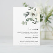 SOFT IVORY WHITE FLORAL WATERVERF BUNCH RECEPT RSVP KAARTJE (Staand voorkant)