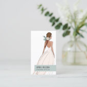 SOFT IVORY WHITE GRAY WEDDING GOWN BRIDAL DRESS VISITEKAARTJE (Staand voorkant)