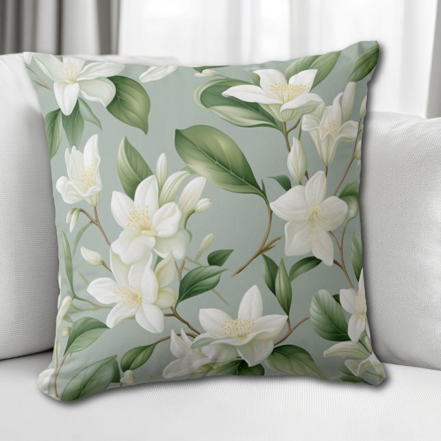Soft Jasmine Floral Elegance Accent Kussen (Creator heeft geüpload)