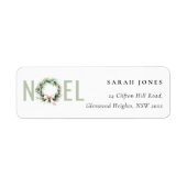 Soft Joy Blush Groene Kerst Krans Adres Etiket (Voorkant)