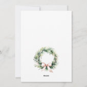 Soft Joy Blush Groene Kerst Krans Foto Feestdagenkaart (Achterkant)
