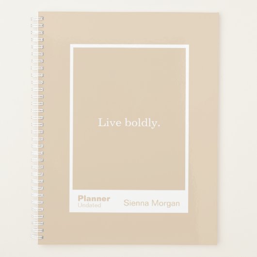 Soft Khaki/Beige Block Quote | Fully Customizable Planner (Voorkant)