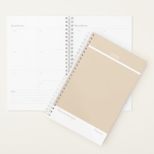 Soft Khaki/Beige Minimalist Planner (Display)