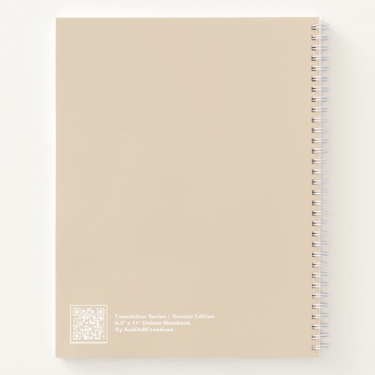 Soft Khaki/Beige Modern Big "NOTEBOOK" Notitieboek (Achterkant)