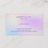 Soft kleuren holographic background 2 visitekaartje (Achterkant)