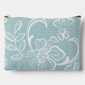 "Soft Lacy Floral Look" Print Cosmetische/Potlood  Etui (Voorkant)
