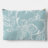 "Soft Lacy Floral Look" Print Cosmetische/Potlood  Etui (Achterkant)