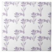 Soft Lavender Botanical Pattern Tile Tegeltje (Voorkant)