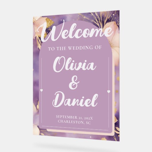 Soft Lavender Ceremony Welcome Display (Hoek)