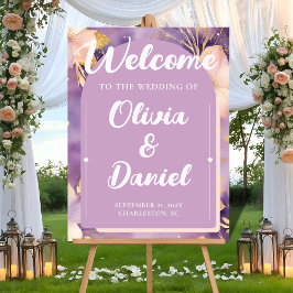 Soft Lavender Ceremony Welcome Display