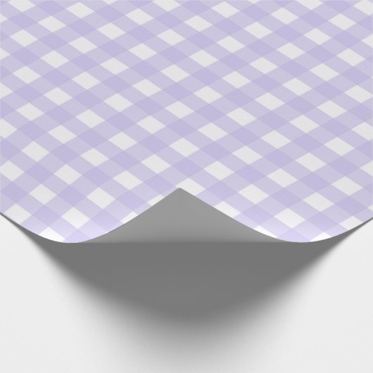 Soft Lavender Classic Gingham Checking Pattern Cadeaupapier (Hoek)