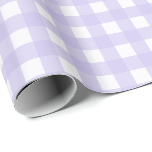 Soft Lavender Classic Gingham Checking Pattern Cadeaupapier (Rol Hoek)