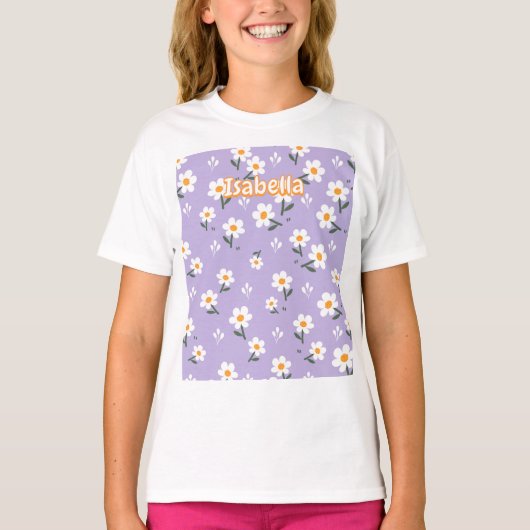 Soft Lavender Daisy Bloom Aesthetic for Girls T-shirt (Voorkant)