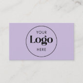 Soft Lavender Elegant Custom Company Logo QR Code Visitekaartje (Voorkant)