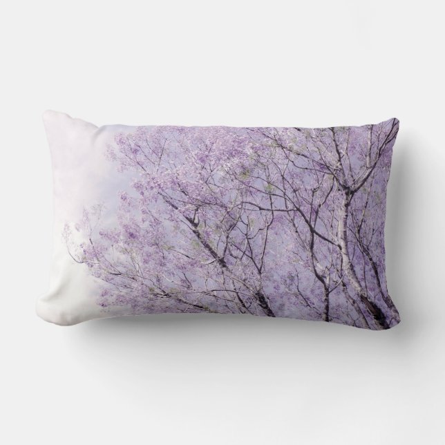 Soft Lavender Floral Branches Kussen (Voorkant)