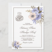 Soft Lavender Floral Islamic Muslim Wedding Kaart (Voorkant)