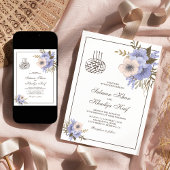 Soft Lavender Floral Islamic Muslim Wedding Kaart