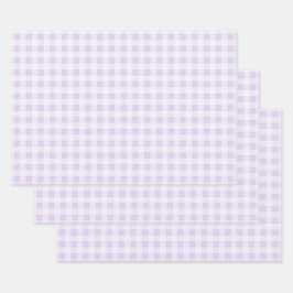 Soft Lavender Gingham Wrapping Paper Sheets