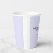 Soft Lavender Minimalist Birthday Party Paper Cup Papieren Bekers (Rechts)