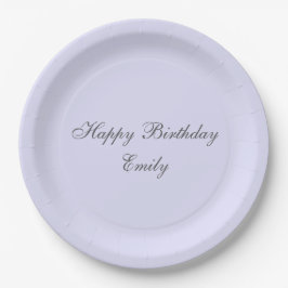 Soft Lavender Minimalist Birthday Party Plates Papieren Bordje