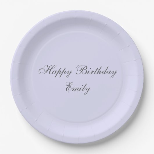 Soft Lavender Minimalist Birthday Party Plates Papieren Bordje (Voorkant)
