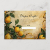 Soft Lemon Garden Baby Shower Diapper Raffle Informatiekaartje (Voorkant)