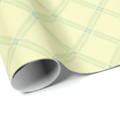 Soft Lemon Yellow and Mint Green Diagonal Plaid Cadeaupapier (Rol Hoek)