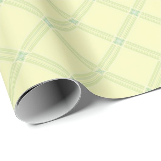 Soft Lemon Yellow and Mint Green Diagonal Plaid Cadeaupapier (Rol Hoek)