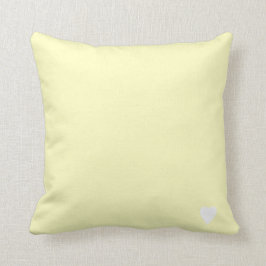 Soft Lemon Yellow Pastel Solid Color met hart Kussen