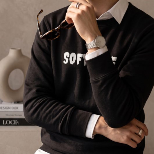 Soft Life Heren Zwarte Crewneck Sweatshirt | Minim