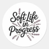 Soft Life in Progress Minimalist Sticker (Voorkant)