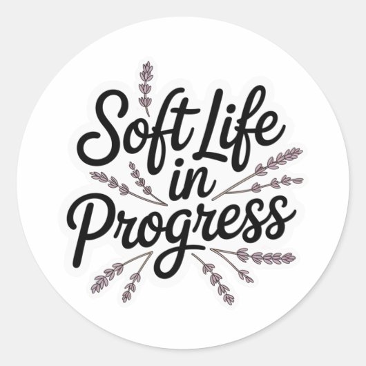Soft Life in Progress Minimalist Sticker (Voorkant)