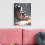 Soft Light Mare and Foal Painting Canvas Afdruk (Insitu (Woonkamer))