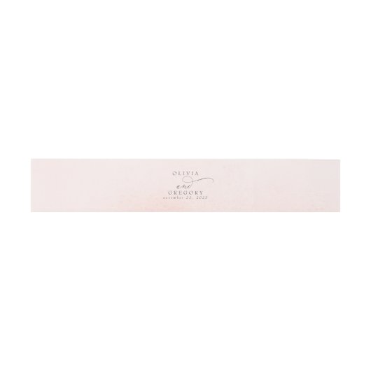 Soft Light Pink Elegant Wedding Belly B Uitnodigingen Wikkel (Vlak)
