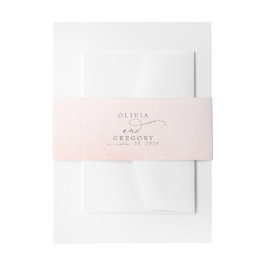 Soft Light Pink Elegant Wedding Belly B Uitnodigingen Wikkel