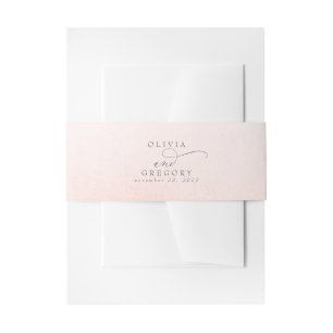 Soft Light Pink Elegant Wedding Belly B Uitnodigingen Wikkel