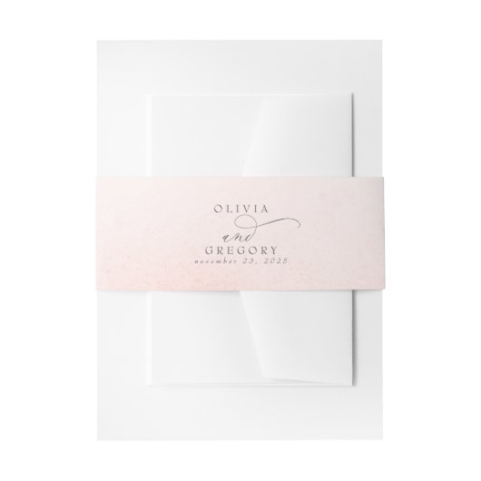 Soft Light Pink Elegant Wedding Belly B Uitnodigingen Wikkel (Voorkant Voorbeeld)