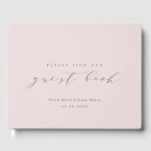 Soft Linen Bleek roze moderne  bruiloft Gastenboek (Voorkant)