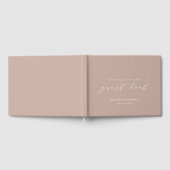 Soft Linen Blush Pink Modern  Weddenschap Gastenboek (Volledig)