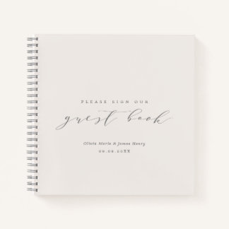 Soft Linen Ivory Wedding Guest Book Notitieboek