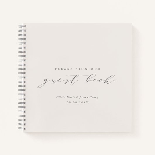 Soft Linen Ivory Wedding Guest Book Notitieboek (Voorkant)